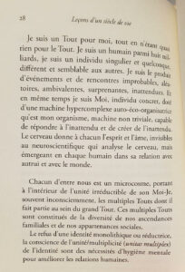 Leçon sur un siècle de vie